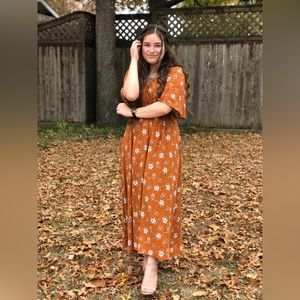 PROMESA burnt orange maxi dress